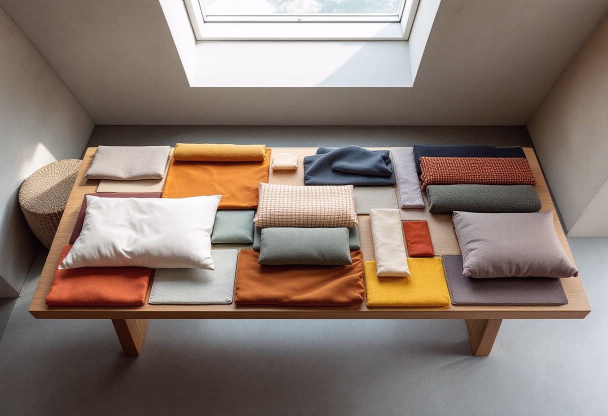 image of different fabric options for a tailors & alteration shop